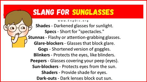 slang for sunglasses.